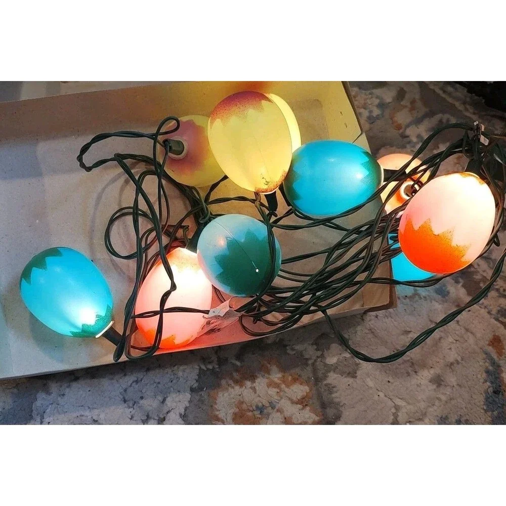 Vintage '97 Decorative Easter Egg String Lites Original Box Lights 10 per Strand